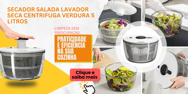 Secador Salada Lavador Seca Centrifuga Verdura 5 Litros.