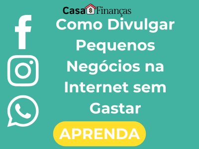 Mulher empreendedora sorrindo enquanto trabalha em um notebook com café ao lado, representando a divulgação de pequenos negócios na internet sem gastar.