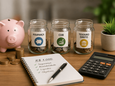 Onde Investir R$ 1.000 - Poupança - CDB ou Tesouro